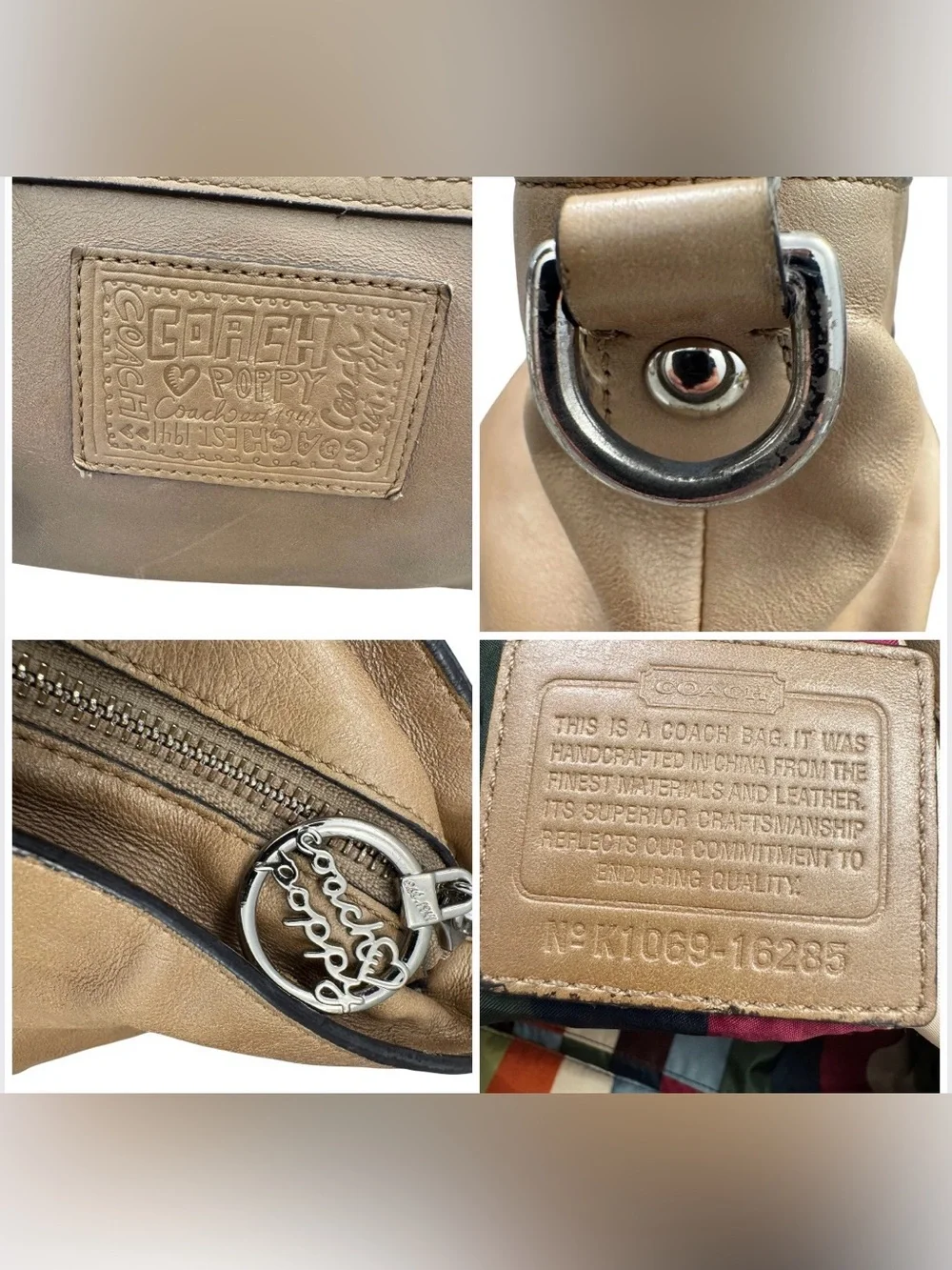 Coach Poppy Champagne Gold Leather Rocker Satchel Y2K Legacy Lined Style 16285